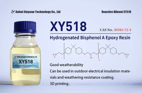 Hydrogenated Bisphenol A Epoxy Resin XY518, CAS No.30583-72-3, EC No.500-070-7, Molecular Formula (C15H28O2·C3H5ClO)x, 4,4'-Isopropylidenedicyclohexanol, oligomeric reaction products with 1-chlor