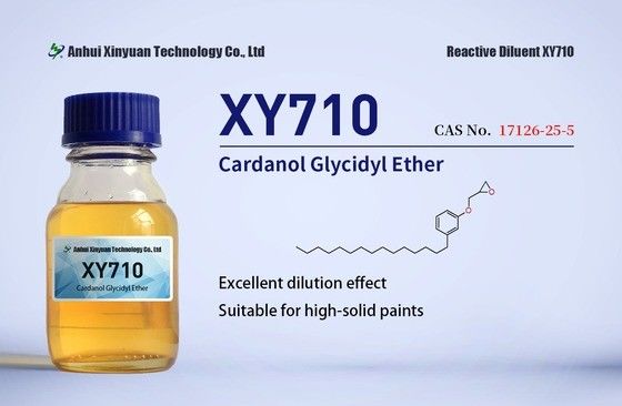 Cardanol Glycidyl Ethers XY710, CAS 171263-25-5, EC No. 605-602-2, Cashew, nutshell liq.,glycidyl ethers, Used in epoxy systems such as high solids coatings, electronic potting materials, etc.
