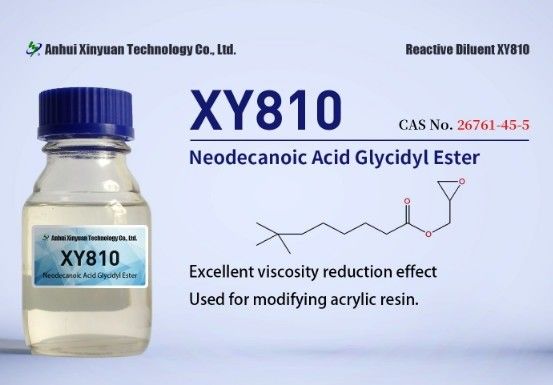 استر گلیسیدیل اسید نئودکانیک XY810 CAS 26761-45-5 مخلوط کننده در پوشش های کف اپوکسی، پلی استر یا رزین آکریلیک سنتز برای پوشش قابل کاهش آب، سنتز رزین های آلکیدی