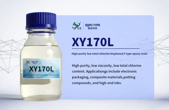 XY170L رزین اپوکسی کلورین کم طهارت بالا CAS 28064-14-4 فرمول مولکولی (C6H6O.C3H5ClO.CH2O) x، پلی بیسنول F-co-epichlorohydrin Glycidyl End-capped